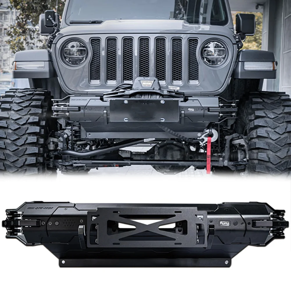 

Fury 2018 2019 2020 2021 Car CNC Parts Accessories Aluminum Front Bumper For Jeep Wrangler JL