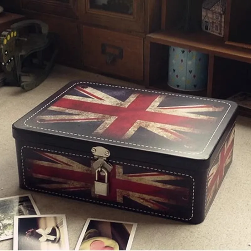 3pcs Tin Box Lockable Small Storage Box Cosmetics Jewelry Desktop Storage Box Iron With Lock Password Case Sundries Box