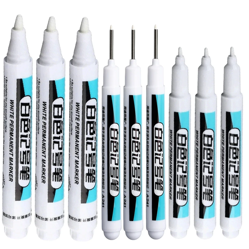 1/10/20Pcs White Permanent Marker Pens Set 0.7/1.0/45MM Markers Paint Pen Ink for Plastic Leather Glass Stone Metal Art Supplies view 6