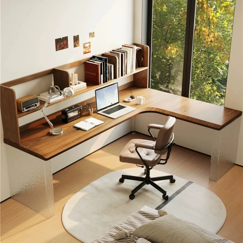 Modern Solid Wood Corner Floating Acrylic Desk Nordic Creative Wall-mounted L-shaped Computer Desk Bedroom Home Furniture FYFD