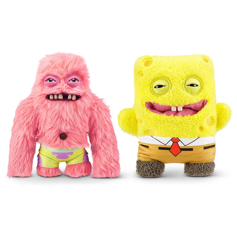 ZURU Fuggler سبونجبوب ألعاب من نسيج مخملي لطيف مضحك باتريك ستار الحيوانات المحشوة لينة بلوشيز الأسنان الوحش دمية ألعاب أطفال عيد ميلاد