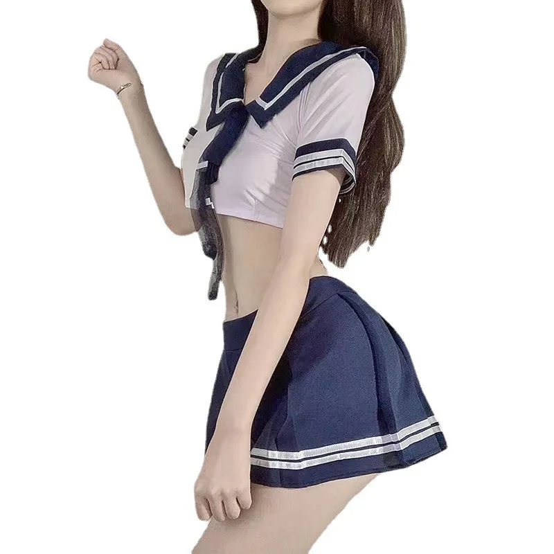 

Dance PerformancejkStudent Uniform Sailor Suit Pleated Skirt Two-Piece Sexy Lingerie Suit Supreme Seduction Role Play