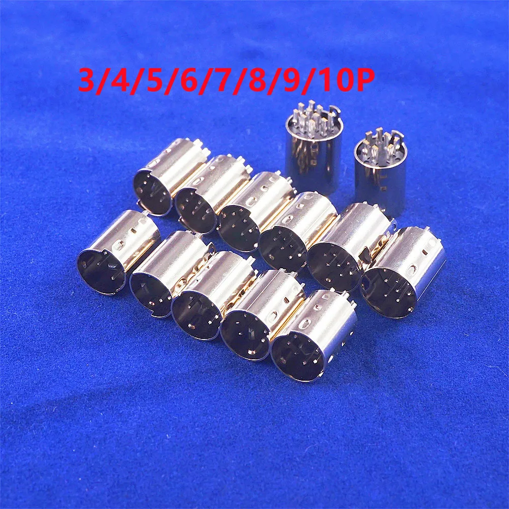 10 30 50 200 500 Pcs Din Plug Male Connector 3 4 5 6 7 8 9 10 Pin Wire Solder Injection Rating 1A 110V 2A 12V Mini Circular DIN