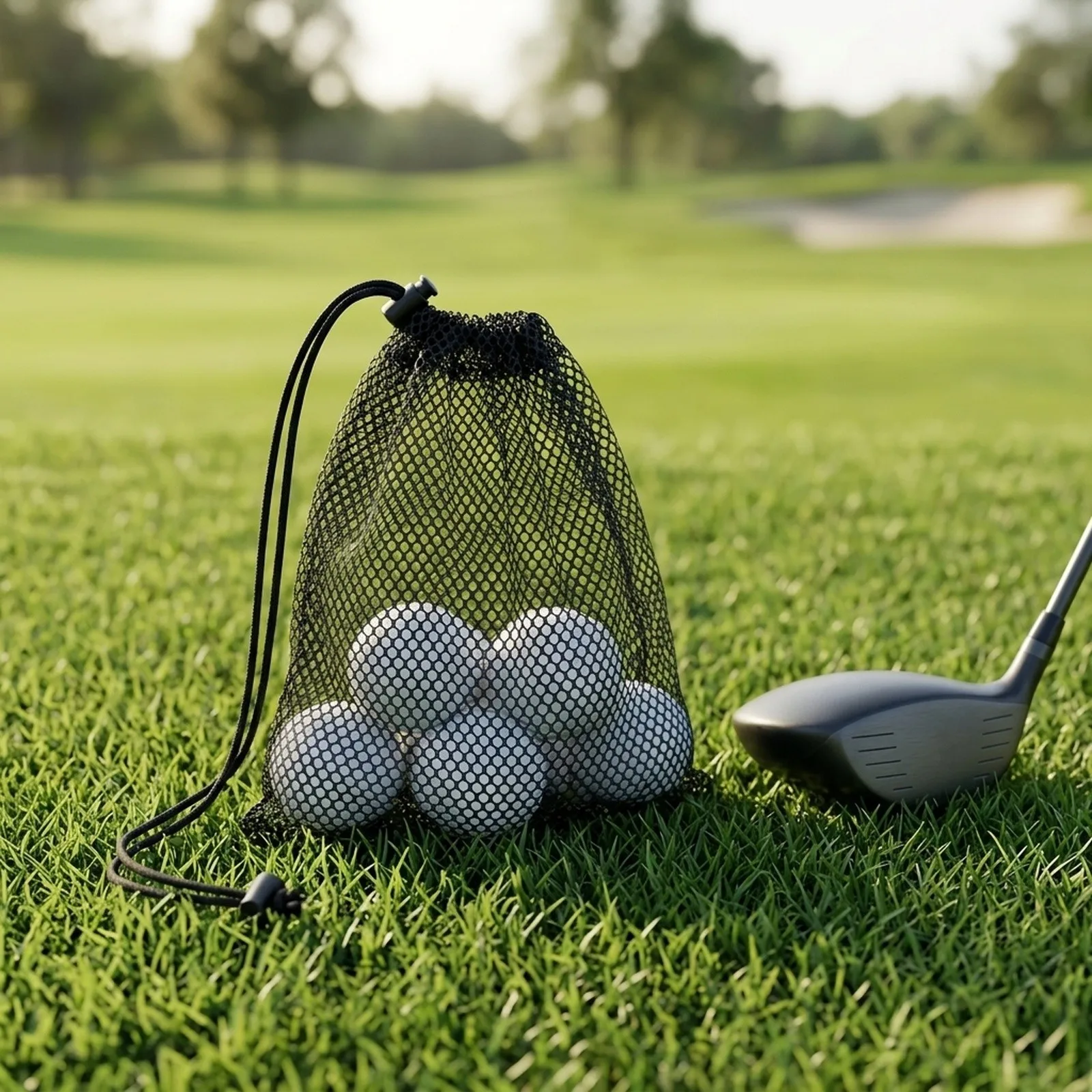 Lightweight Golf Ball Pouch Bag with Mesh Net Holder Ideal for Carrying and Organizing Golf Balls Holds up to 20 Balls