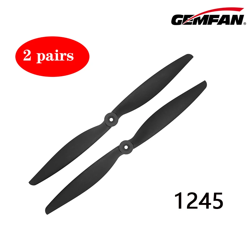 Gemfan Carbon Nylon Propeller 8045 9045 1045 1145 12445 for RC Multirotor Airplane Fixed-Wing （2 Pairs）