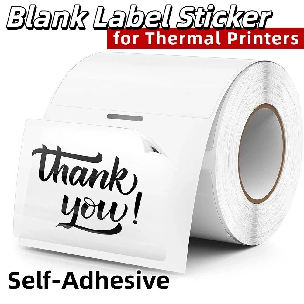 230Pcs Transparent Blank Label Sticker DIY Waterproof Thermal Printing Paper Anti-Oil Square/Round Self-Adhesive Label
