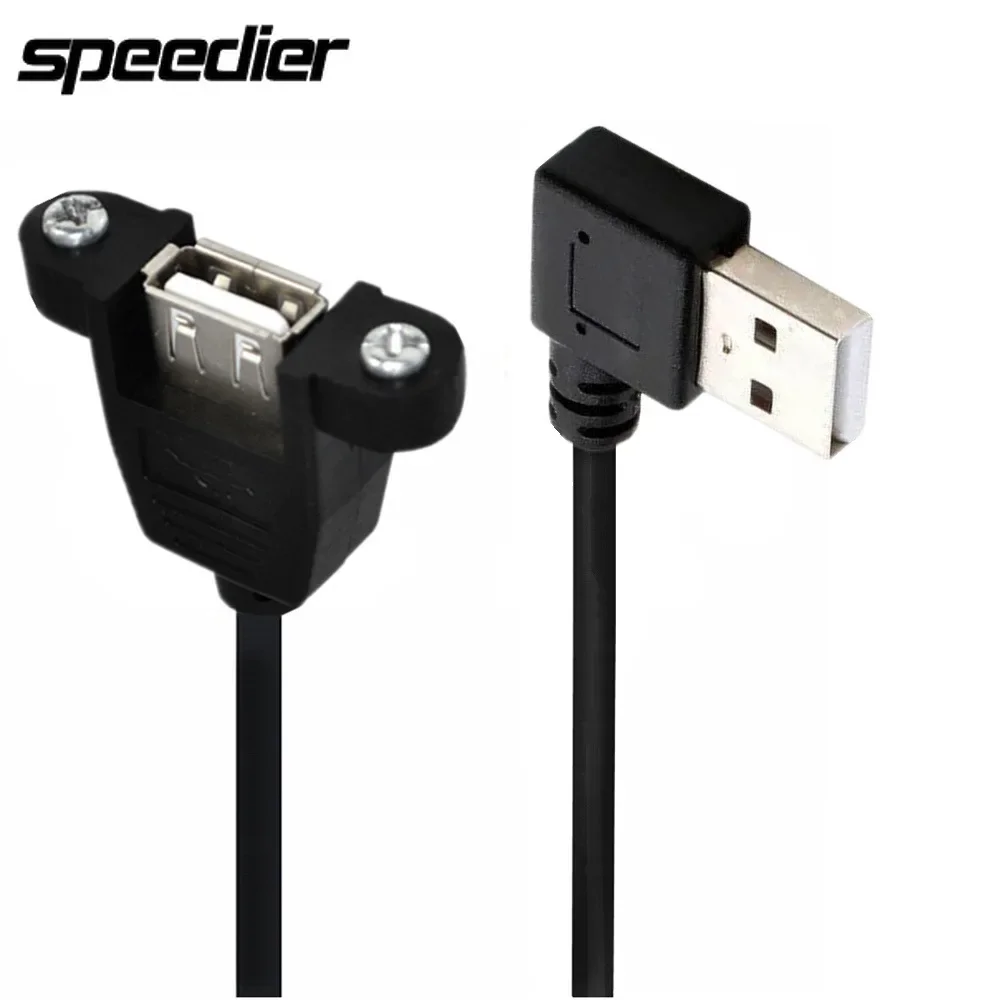 

Fixable USB 2.0 A Female Panel Mount To A Male Extension Coiled Spiral Spring Baffle Cable with Screw Holes 5Ft 1.5m