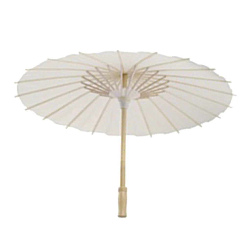 Paper Parasol Beach Umbrella White DIY Umbrella Photography Props For Baby Shower Partys Wedding 60Cm/23.6Inch