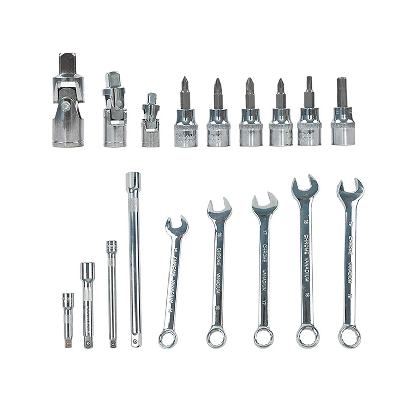 121pcs Socket Tool Set, Automotive & Motorcycle Repair Tool Kit - Durable Chrome Vanadium Steel, Includes Ratchet Wrenches