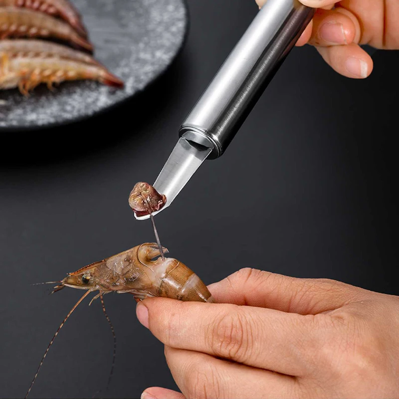 قاطع خطوط الجمبري من الفولاذ المقاوم للصدأ أداة تقشير الجمبري والأسماك أدوات خفيفة الوزن لتقشير السرطان والجمبري أدوات مطبخ - 2