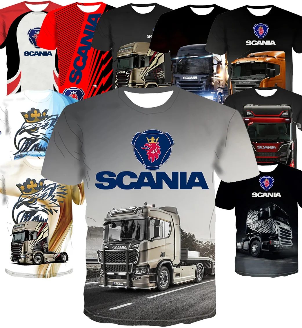 3D truck printed men's T-shirt, fashionable, casual, short sleeved, street style, customized, hot selling