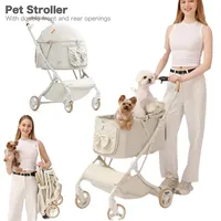 3 in1 Luxury Airworthy Lightweight Small Dog Stroller Outdoor Foldable Carts for Cats Puppy Breathable Carrier Bag Pet Supplies