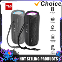 T&G TG227 Waterpro With Lamp Outdoor Portable Upright Wireless Compatible Speaker Music Player Support TF FM Radio Music Party