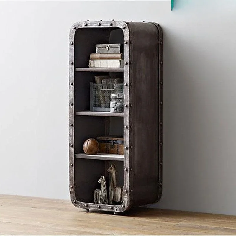 Industrial windpipe cabinet, iron sheet, double three or four layer storage rack, retro storage box