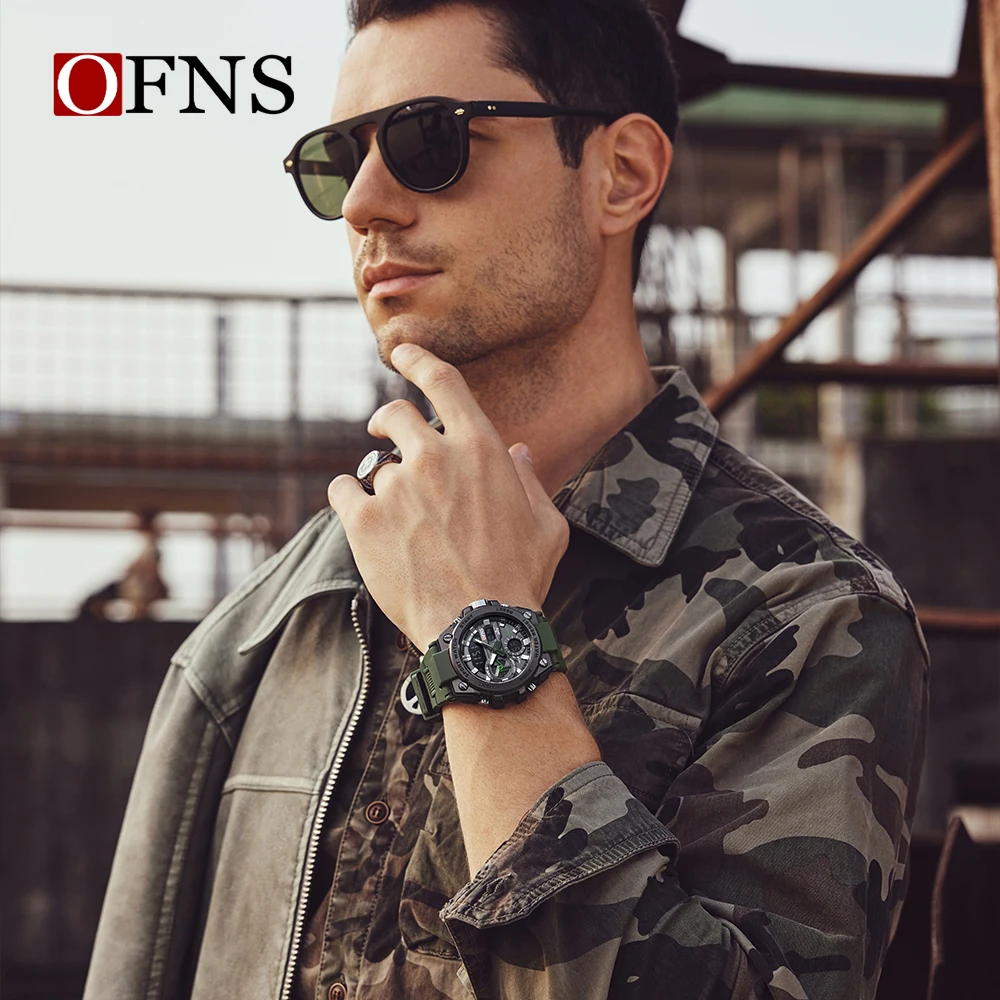 OFNS Top Brand Luxury G Style Men Analog Quartz Watch Military Sports Electronic Watches Waterproof LED Digital Wristwatch Mens