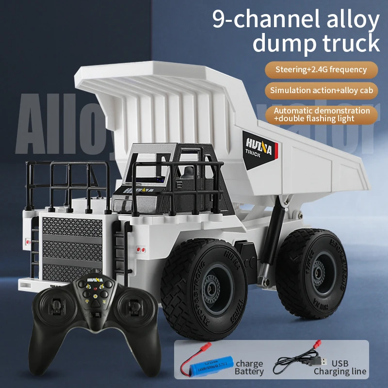 Huina 667/668 1:24 Rc Dumper escavatore camion di grandi dimensioni auto elettriche 9Ch auto telecomando trattore giocattoli per bambini regalo di natale