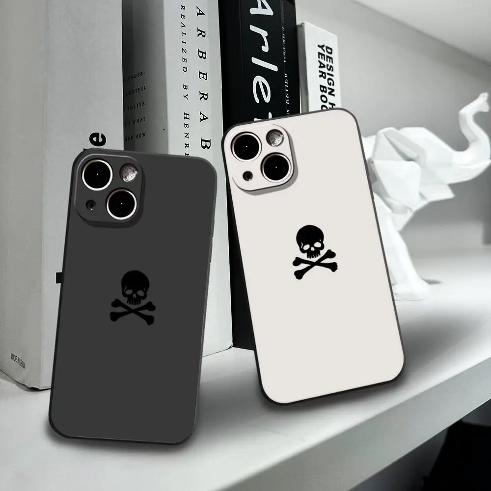 Black Skull Phone Case FOR IPhone 15promax 14 11 12 Pro 15 16 Plus 13 Pro MAX XR XS Black Soft Covers