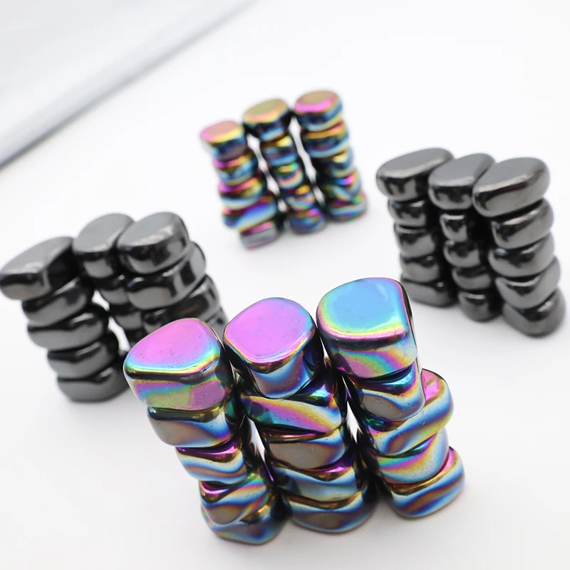 Wholesale Aura Magnetite Crystal Healing Tumbled Stones colorful Magnet Tumbled Palm for Fengshui Decoration