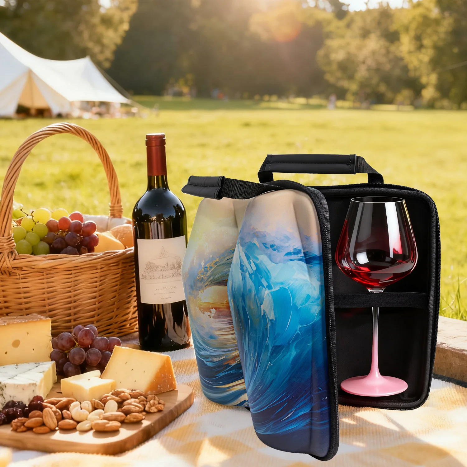 

Big Belly Cup Glass Case Bag Portable Hard Protective Travel Carrying Case for Wine Glasses