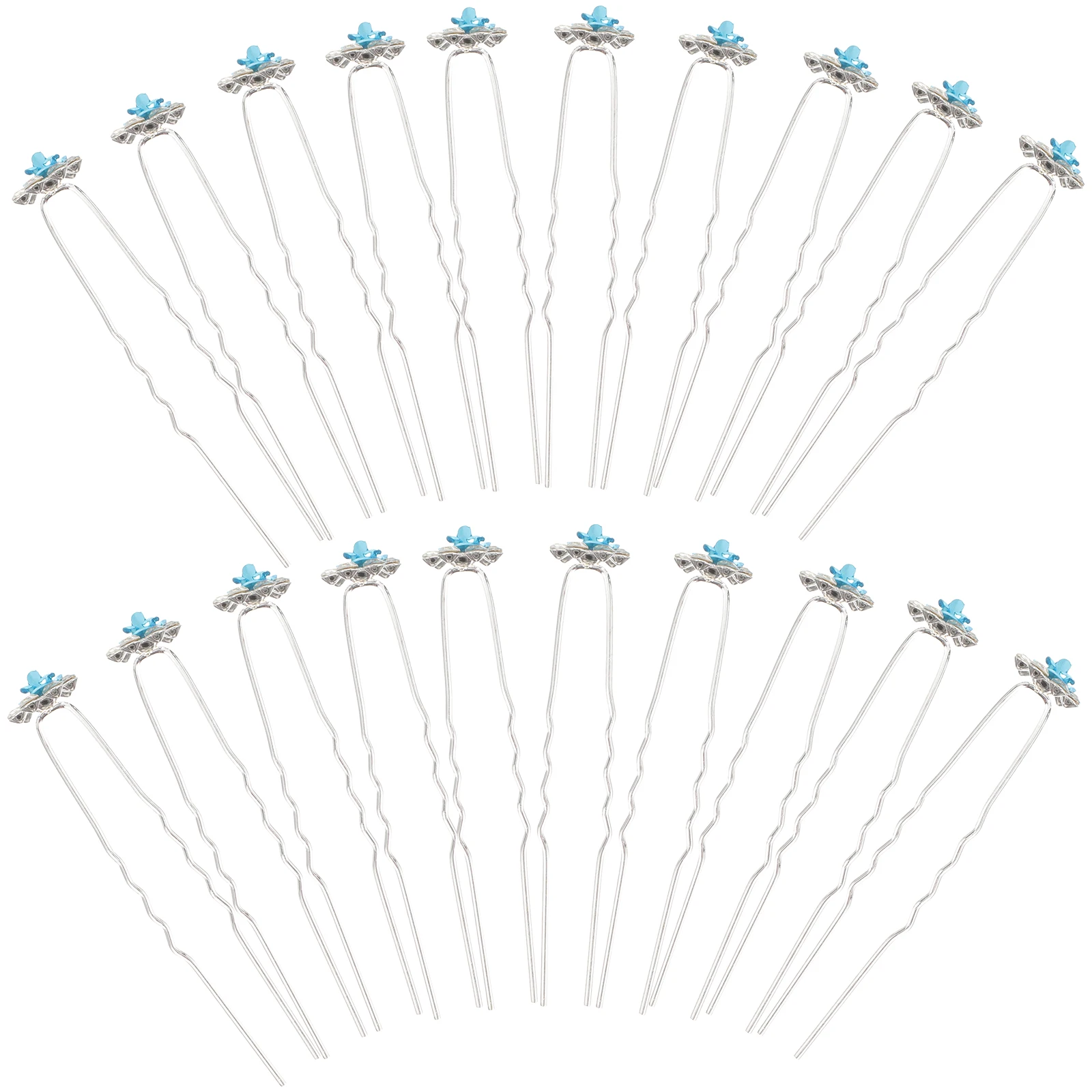 

20 Pcs Rose Rhinestone Hair Pin Hairpins Crystal Clear Spiral Pins for Women Bridal Party Hair Accessories Elegant