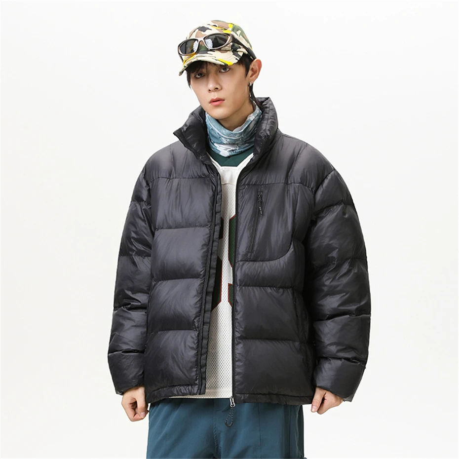 Winter Parkas Men Thick Padded Jacket Coat Fashion Casual Solid Color Parkas Male Outerwear Outdoor