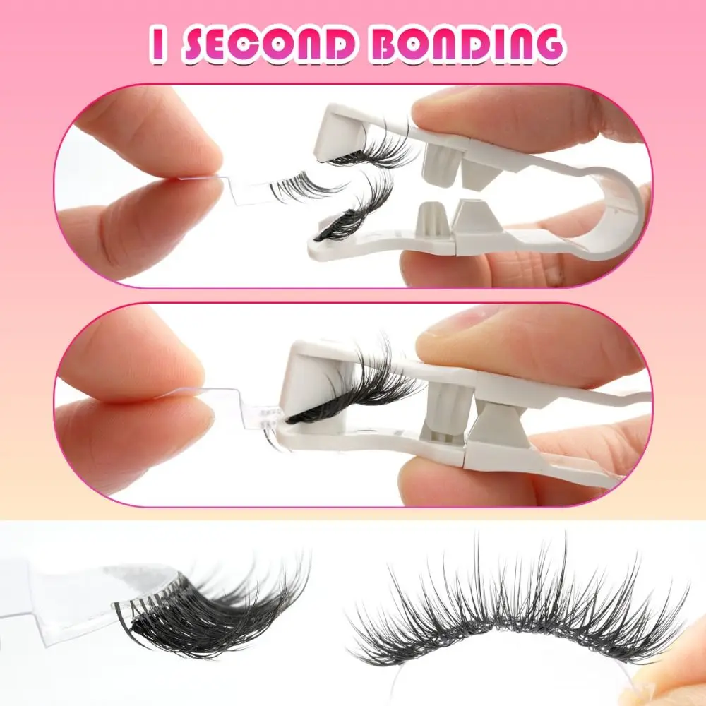 재사용 가능한 마그네틱 속눈썹 오래 지속되는 날개 달린 마그네틱 3D 밍크 속눈썹 접착제 필요 없음 핀셋 아이 메이크업이 포함된 인조 속눈썹