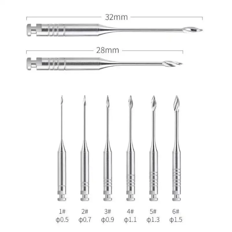 6Pcs/Pack Stainless Steel Dental Endodontic Drill Gates Glidden Denspay Peeso Reamers Rotary Endo Files Largo Dentist Materials