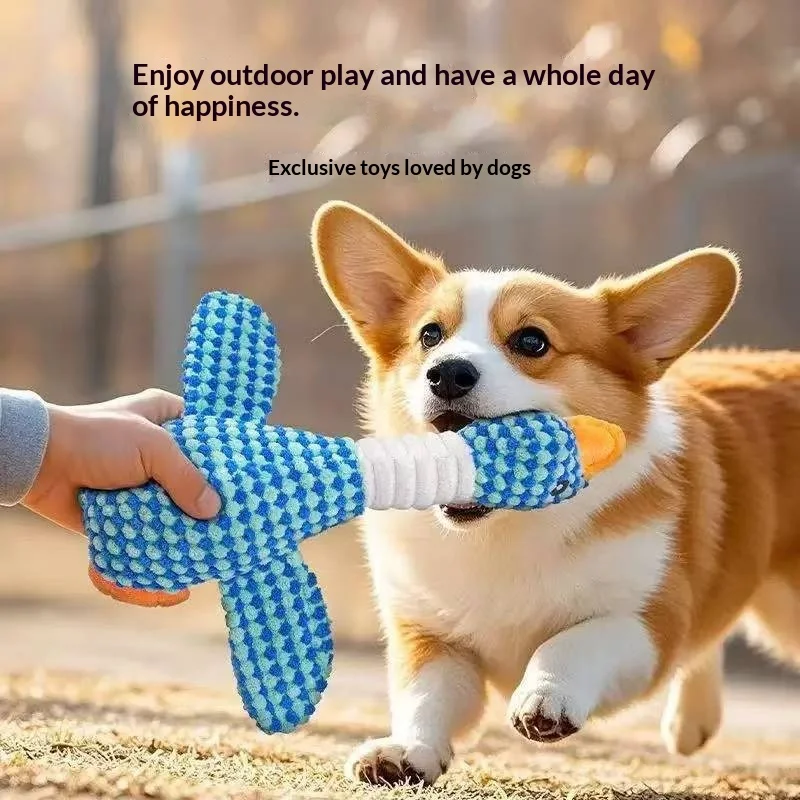 Novo Brinquedo de Pelúcia para Pets, Brinquedo Squeaky para Cães, Auto-Entretenimento, Brinquedo de Ganso de Duas Cores