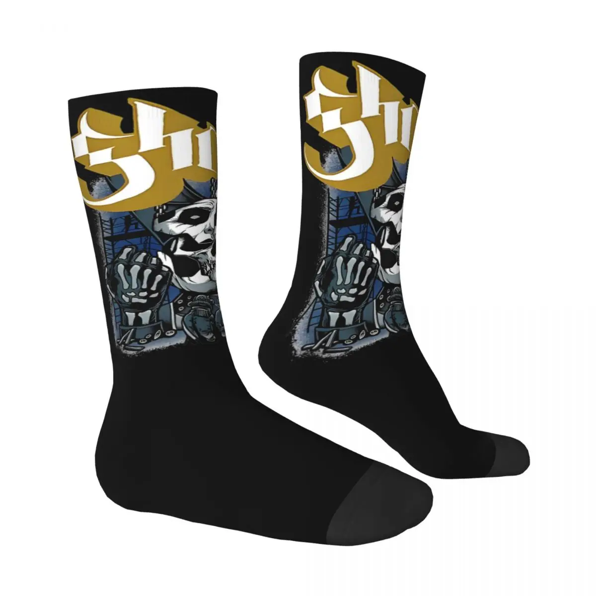 Calcetines antideslizantes para hombre, medias de Rock Band Ghost BC, calidad divertida, patrón de ciclismo, otoño