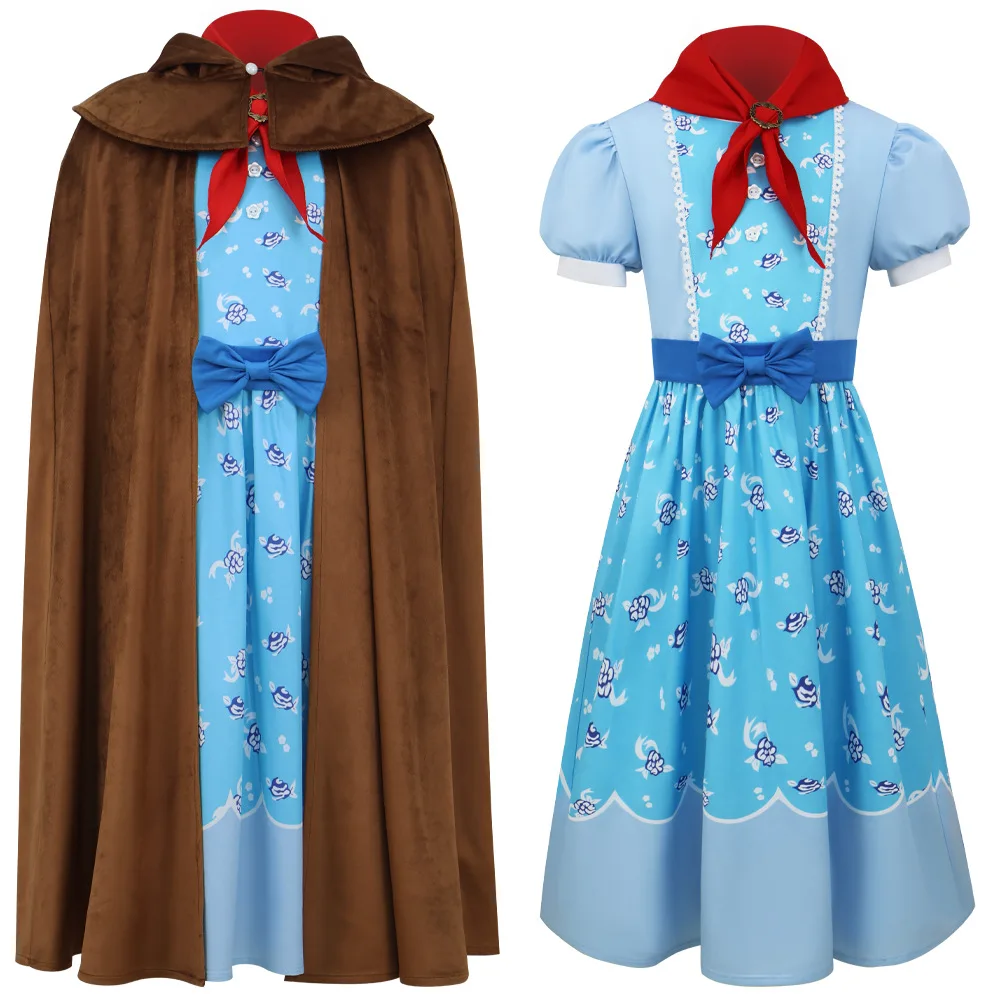 Holly Wheeler Blue Fantasy Roleplay Dress Scarf Costume Retr