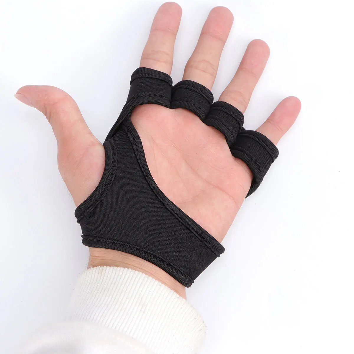 

Anti-Slip Fitness Gloves L Size Black for Men Women Gym Workout Weight Lifting Fingerless Gloves Padded Palm Protection Silicone