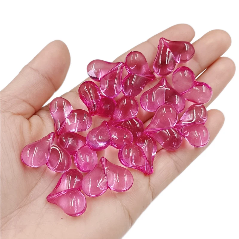 10Pcs 17 * 22mm Acrylic Transparent Heart Beads Jelly Colored DIY Cute Earrings Necklace Bracelet Craft Jewelry Keychain