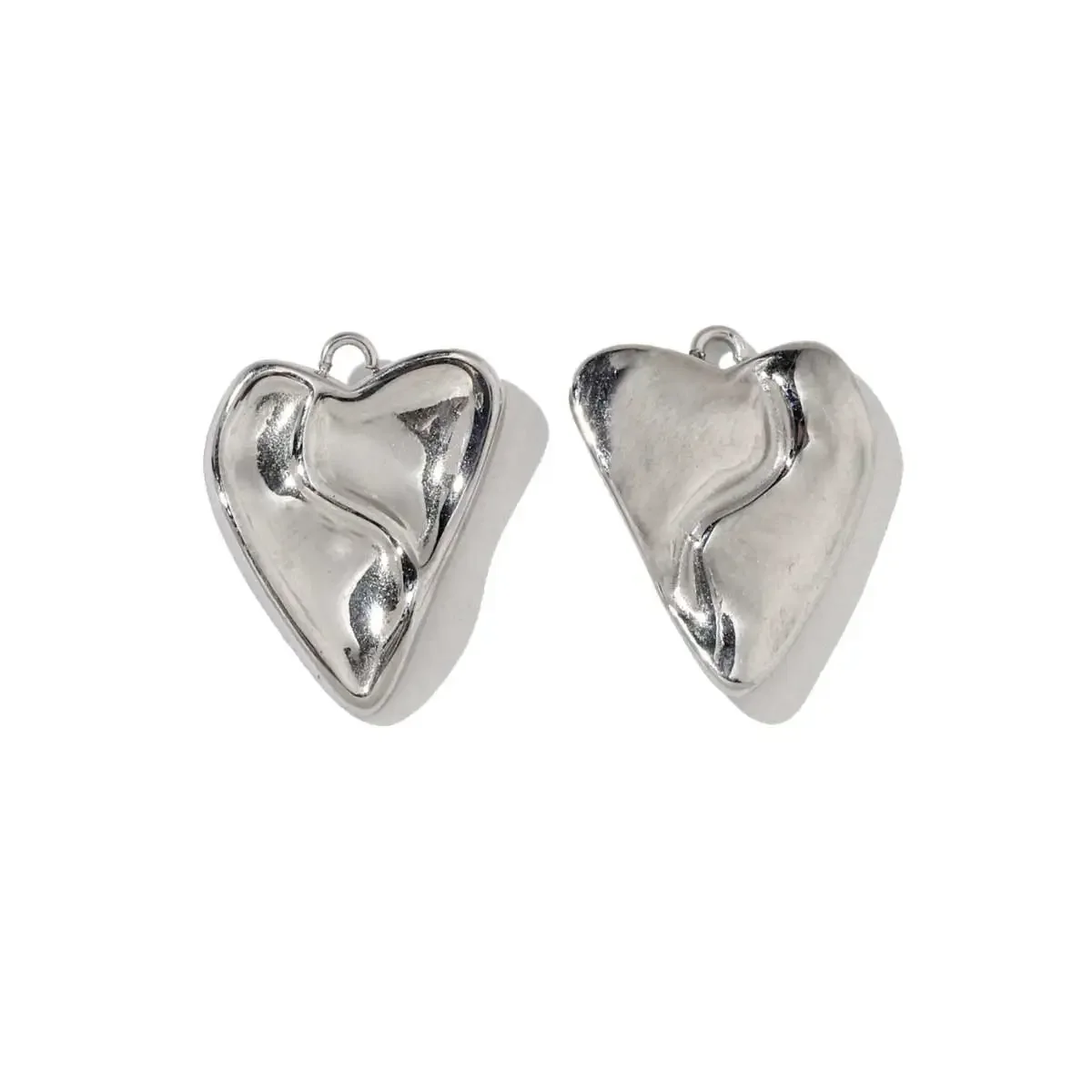 3pcs/Lot Stainless Steel Metal Color Irregular Love Heart Wing Charms Lock Cloud Geometry Necklace DIY Small Pendant Wholesale