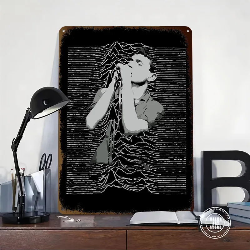 Joy Division - Unknown Pleasures Printing Poster Customized Retro Wall Art Vintage Metal Signs for Living Room Decoration House
