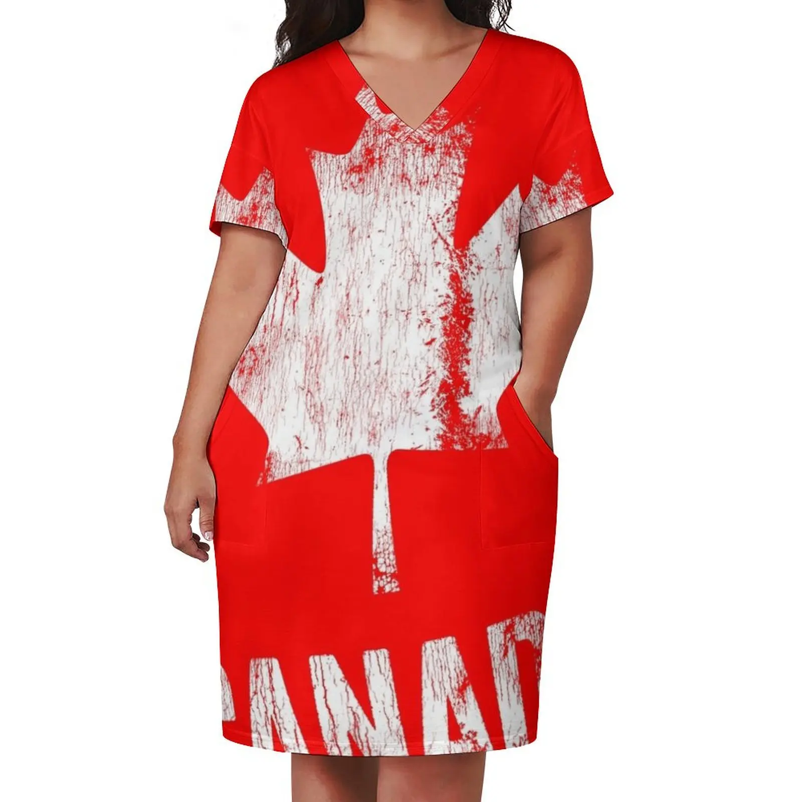 Canada - Established 1867 Loose Pocket Dress dresses summer woman 2024 elegant women