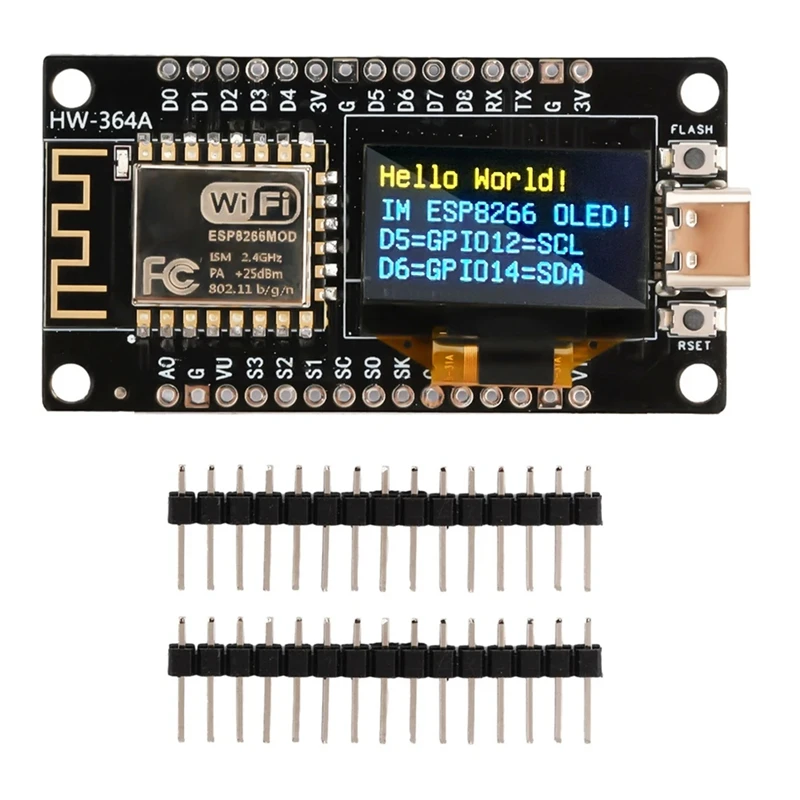 Nodemcu ESP8266 Development Board Serial Wifi Module CH340G With 0.96 OLED Screen For Arduino/Micropython ESP8266 Durable (A)