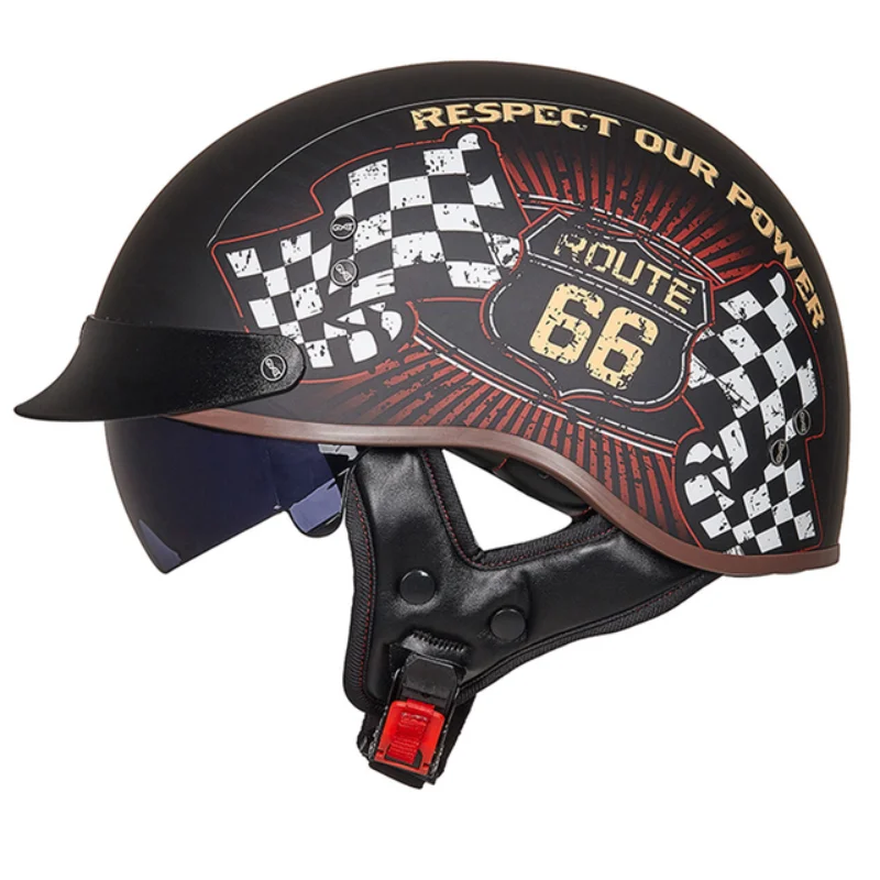 

Motorcycle retro half-cut helmet 3C DOT certification with goggles, windproof goggles, four seasons available riding accessories