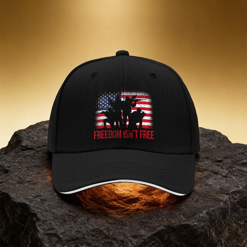 American Liberty Guard Silhouette Hat, Unisex Printed Baseball Cap Sandwich Brim Sports Cap, Suitable for Daily Commuting and Tr