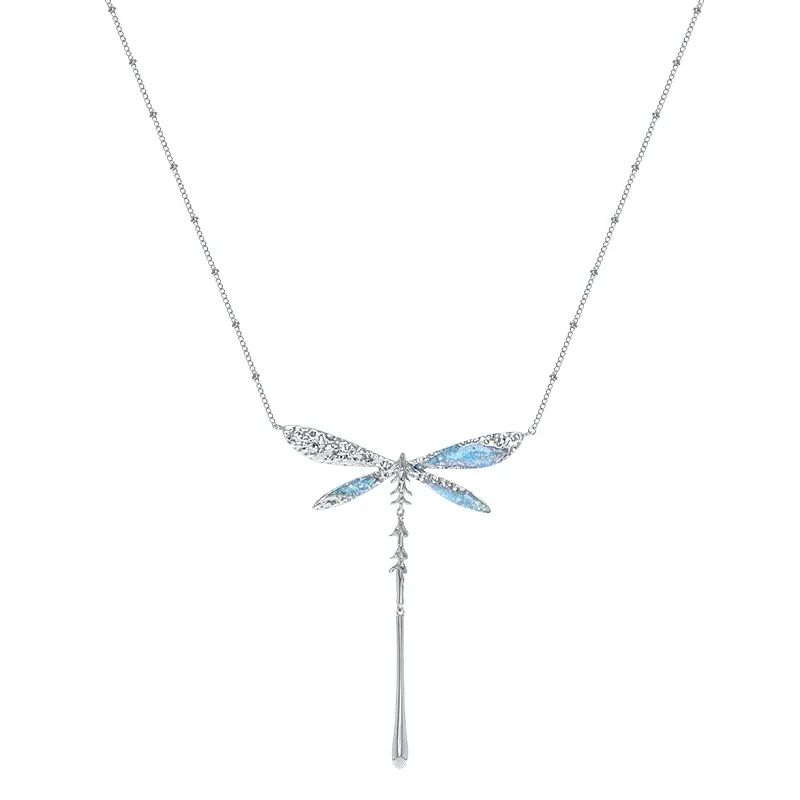 Thaya Fashion Women Necklace Original Design Elegant Girls Choker Pendant Dragonfly Necklace Female Party Jewelry Gift for Women