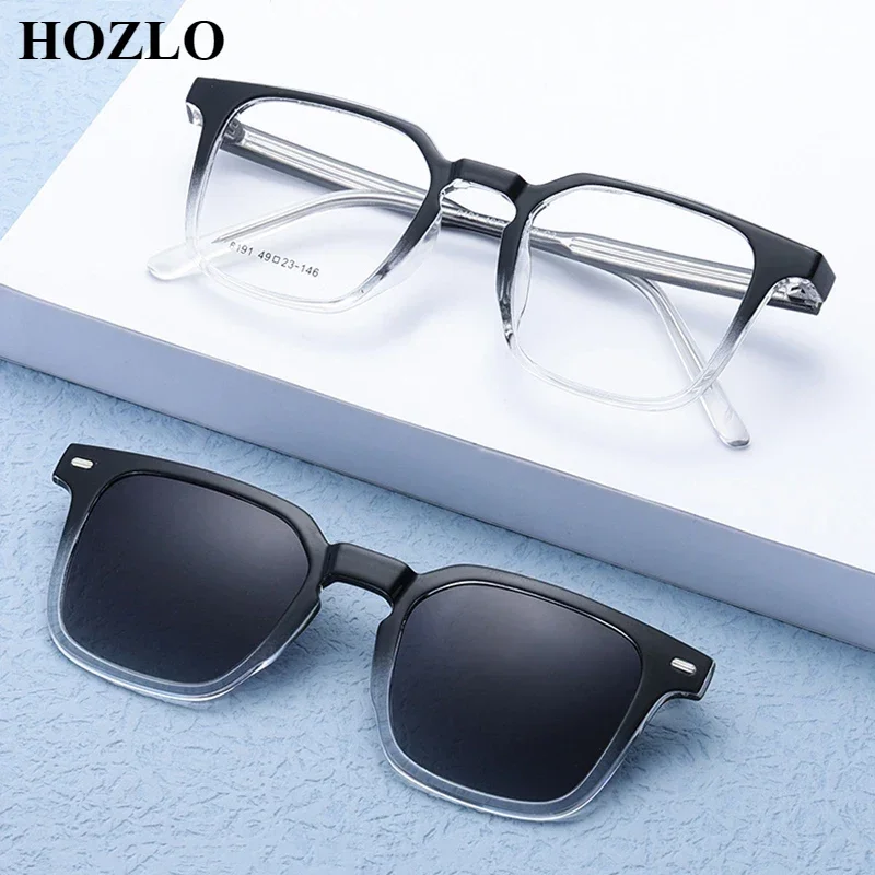 2in1 Women TR90 Rivets Magnet Polarized Sunglasses Men Flip up Dark Glasses Fishing Driving Travel Can Custom Prescription Lens