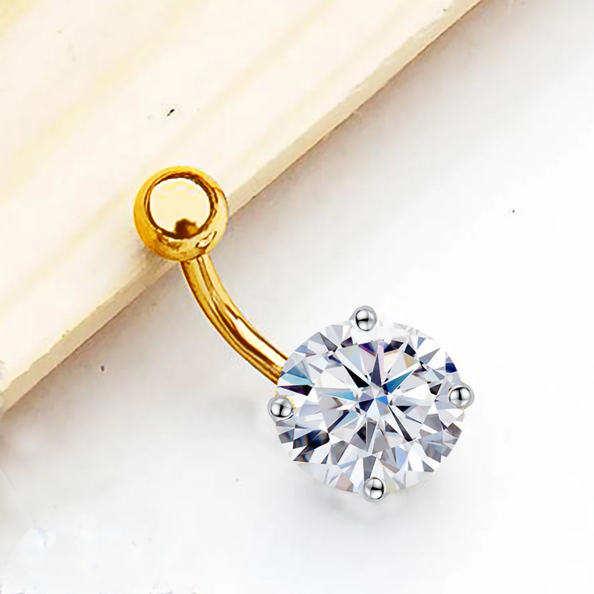 Sexy 0,3ct bis 3ct Moissanit Bauchnabelring mit Zertifikat 100% Silber 925 Nabelpiercing Körperschmuck Luxusgeschenk – Detail 6