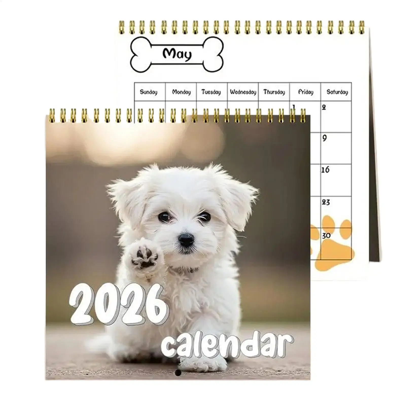 

Funny Dog 2026 Wall Calendar Wall Calendar Puppy Dog Large Grid Monthly Planner for Home Workplace Personal Goal Tracking Team