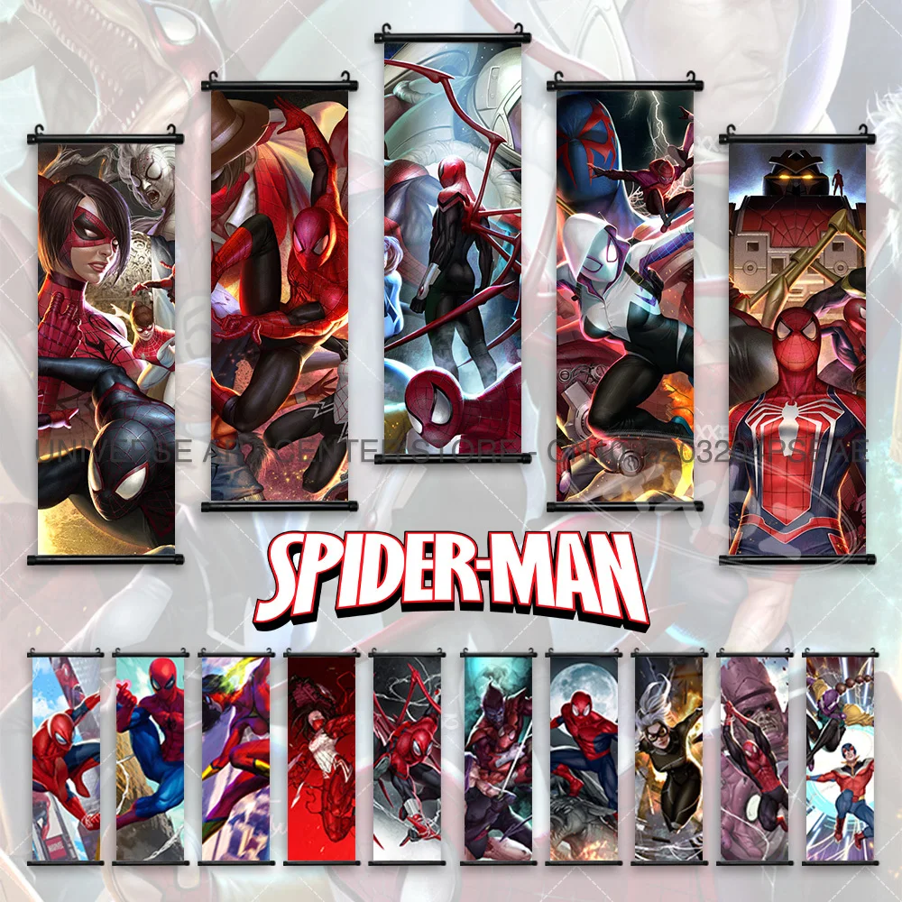 

Spider Man Comics Posters Black Cat Hanging Painting Canvas Venom Wall Art Secret Wars Home Decoration Avengers Scroll Picture