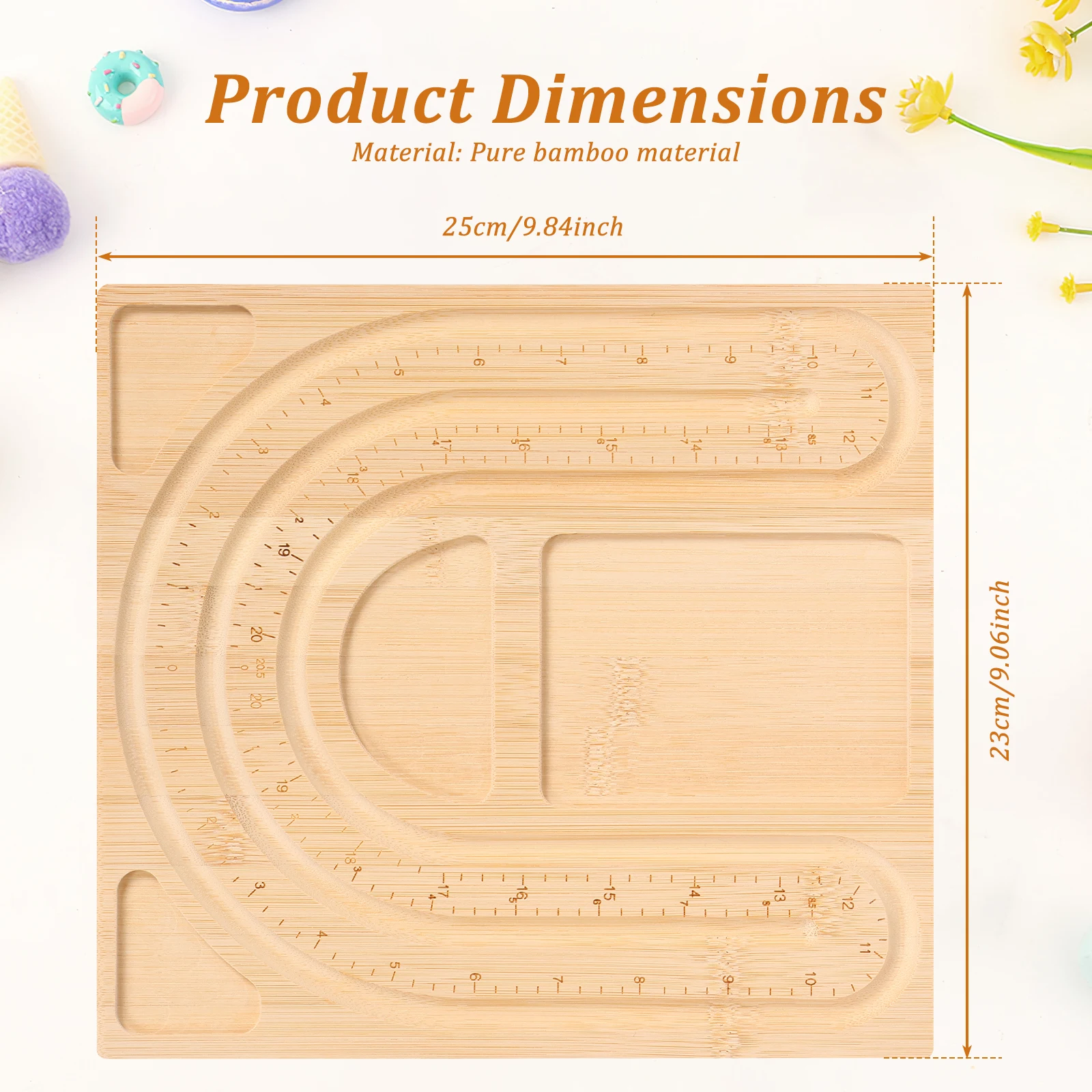 Bamboo Beading Tray DIY Bracelet Necklace Jewelry Making Board with Measurement Marking for DIY Craft Jewelry Making Accessories view 2