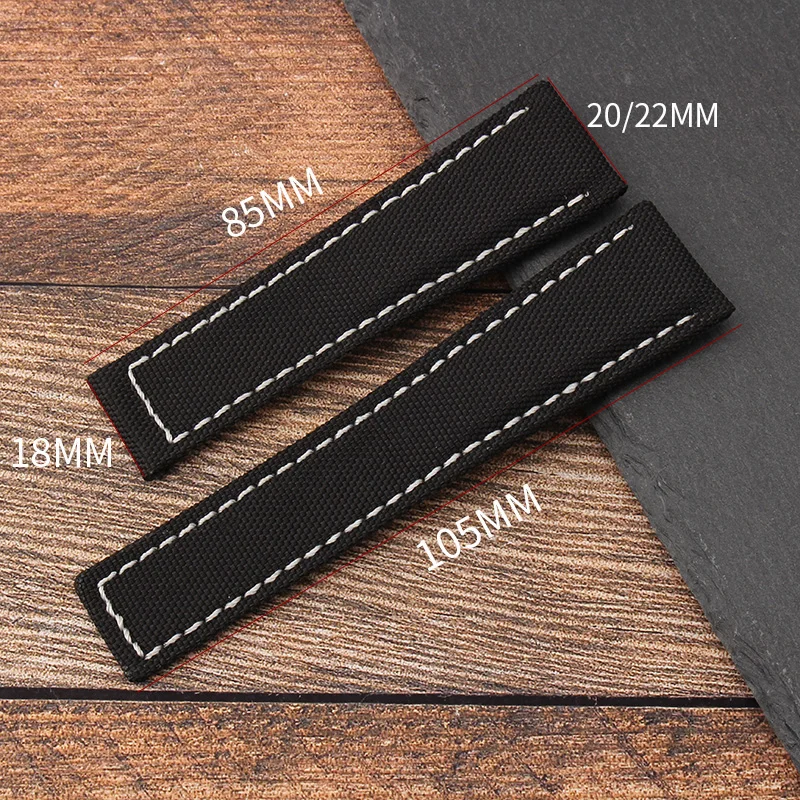 Pulseira de relógio de náilon + couro para tag heuer f1 pulseira de relógio para omega breitling substituir pulseiras 20mm 22mm pulseira de fecho dobrável