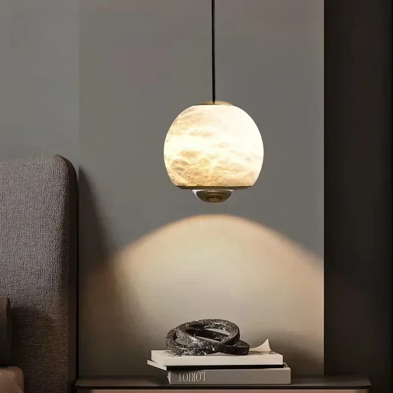 TechHPSANDYHA Modern Marble Chandelier Stylish LED Pendant Light For Bedroom Dining Room Kitchen