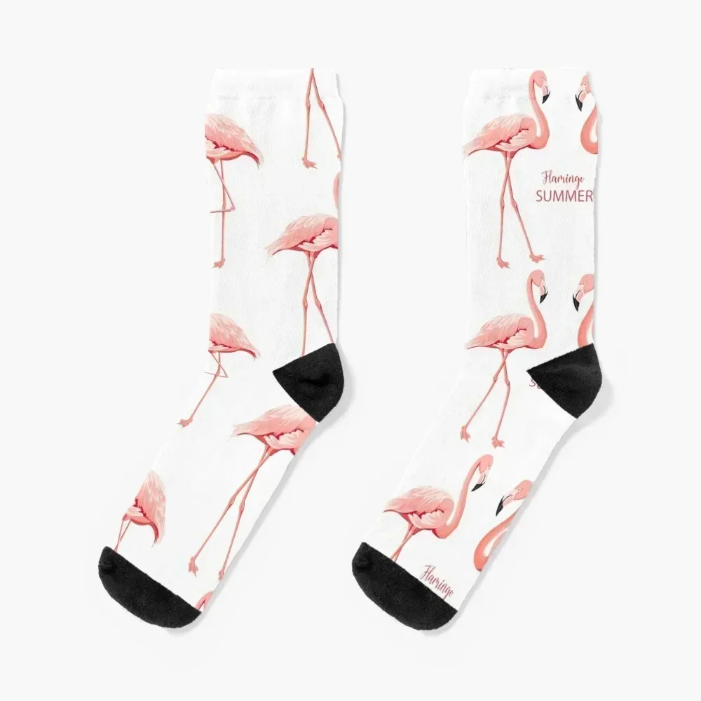 

Flamingo pink summer Socks bright garter football cotton Men's Socks Luxury Women's