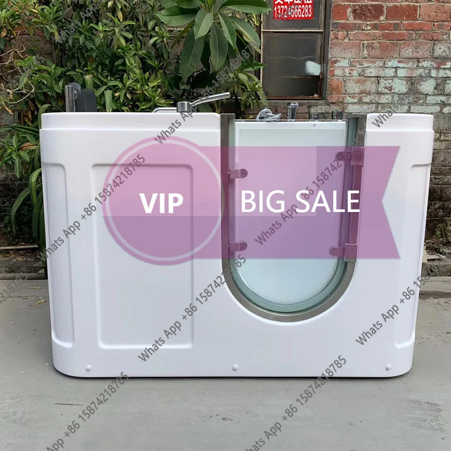 

Rr Elderly Bathtub Barrier-free Massage Square Cylinder Walk-in Non-slip Side Door Seated Bath Acrylic Deep Bath Tub