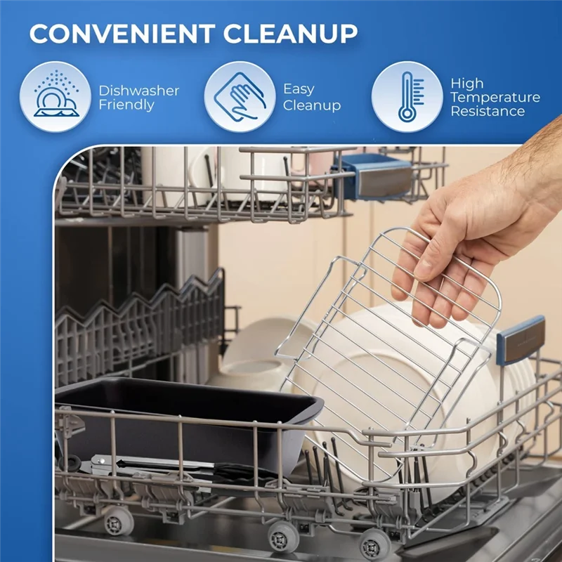 

A01F-Air Fryer Rack Double Boiler For Ninja Foodi Grill Stainless Steel For Home Kitchen Oven Cooker Accessories