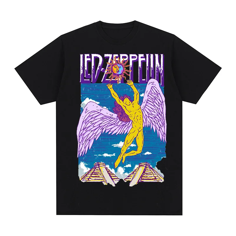 Leds Zeppelins Vintage T-shirt Rock Band Mothership Tour Gift For Fans Cotton Men T Shirt New TEE TSHIRT Womens Tops Unisex